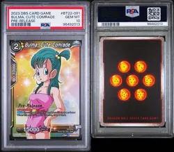 PSA 10 - Pop 6. Bulma Cute Comrade - PRERELEASE BT22-091 Dragon Ball Super Card - Image 1