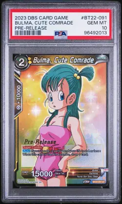 PSA 10 - Pop 6. Bulma Cute Comrade - PRERELEASE BT22-091 Dragon Ball Super Card - Image 2