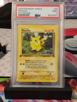 POKEMON Pikachu 1st Edition JUNGLE PSA 9 60/64 1999 WOTC - Image 1