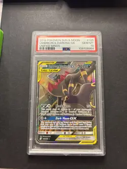 Pokemon TCG Umbreon & Darkrai GX Card Unified Minds Ultra Rare 125/236 PSA 10 GM - Image 1