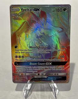 Yveltal GX - 137/131 Pokemon TCG - RAINBOW SECRET RARE - NM-FIRE CARD!!! - Image 1