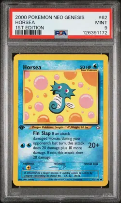 2000 POKEMON NEO GENESIS 1ST ED #62 HORSEA PSA 9 - Image 1