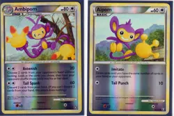 2010 RARE AMBIPOM 13/102 & AIPOM 55/102 HGSS TRIUMPHANT POKEMON REV HOLO NM/LP - Image 1