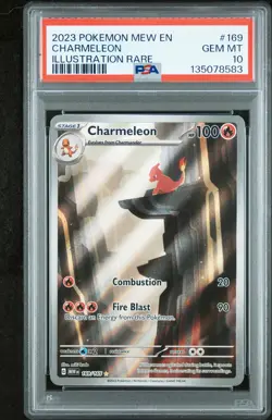 2023 POKEMON MEW EN-151 ILLUSTRATION RARE #169 CHARMELEON PSA 10 - Image 1