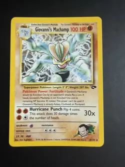 Giovanni's Machamp 6/132 Gym Challenge Holo Pokemon Card Nm - Image 1