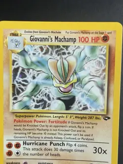 Giovanni's Machamp 6/132 Gym Challenge Holo Pokemon Card Nm - Image 2