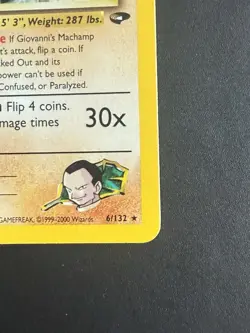 Giovanni's Machamp 6/132 Gym Challenge Holo Pokemon Card Nm - Image 4