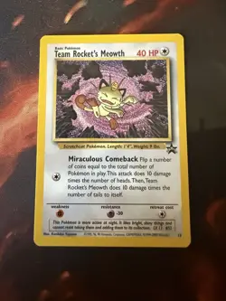 Pokemon Team Rocket's Meowth Card - 18 WoTC Promo Nm Free Shipping - Image 1