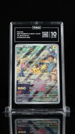 PIKACHU 2023 POKEMON SCARLET & VIOLET #173/165 151 ILLUSTRATION RARE TAG 10 - Image 1