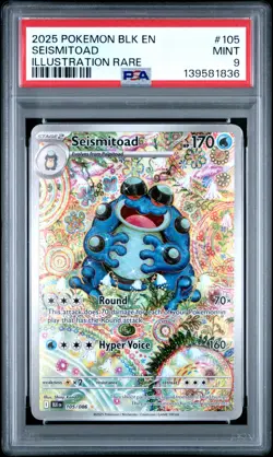 Pokemon TCG Seismitoad 105/086 Black Bolt Illustration Rare PSA 9 - Image 1