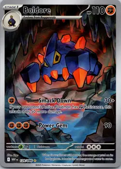 Boldore 128/086 NM Pokemon Card TCG White Flare Illustration Rare - Image 1