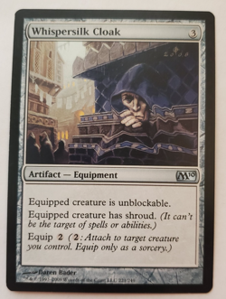 1x Whispersilk Cloak Core Set 2010, M10 MTG Magic the Gathering LP - Image 1