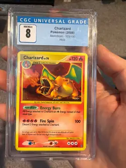 Pokemon CGC 8 Mint Charizard 103/100 Stormfront Holo secret rare 103/100 - Image 1