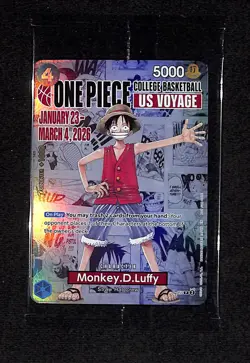 2026 Bandai Namco Monkey.D.Luffy One Piece US College Voyage Promo P-055 Sealed - Image 1