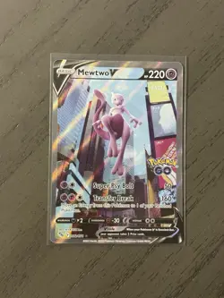 Pokemon TCG Mewtwo v Alt Art Full Art Holo Ultra Rare Card 072/078 Pokemon Go - Image 1
