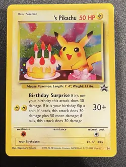 Pokemon 2000 Promo Black Star #24 Birthday Pikachu Holo Card - Image 1