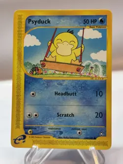 Pokemon TCG Aquapolis Psyduck Card 104/147 Regular E-Reader Version - Image 1