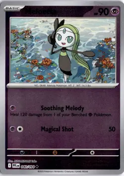 Meloetta 040/094 Reverse Holo ME02: Phantasmal Flames Pokemon Card TCG - Image 1