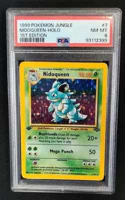 PSA 8 Nidoqueen 7/64 1st Edition Jungle Pokemon Graded Card - Image 1