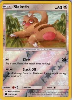 Slakoth 113/168 Common - Pokemon TCG SM: Celestial Storm - Reverse Holo (NM) - Image 1