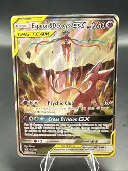 Pokemon TCG Espeon & Deoxys GX SM240 Black Star Promo Holo A - Image 1