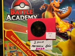 Pokemon Battle Academy 2020 Metallic Coin 2 Inches Silver FREE SHIP Coin C - Image 1