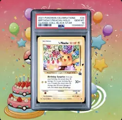 PSA 10 Pokemon 2021 Celebrations Birthday Pikachu 24 Holo Black Star Gem Mint 💎 - Image 1