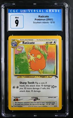 2001 Pokemon Southern Islands Raticate CGC 9 - Image 1