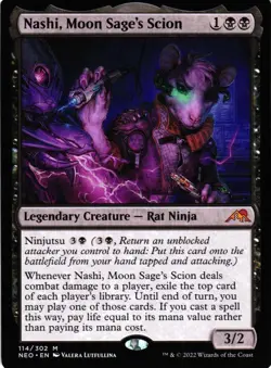 MTG TCG - Nashi, Moon Sage's Scion 114 Kamigawa: Neon Dynasty - NM - Image 1