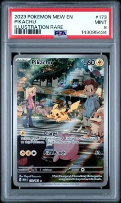 2023 Pokemon MEW EN #173 Pikachu Illustration Rare PSA 9 - Image 1