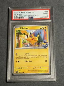 Pokemon Pikachu 2024 Rain City Showcase PSA 9 #062 062/193 - Image 1