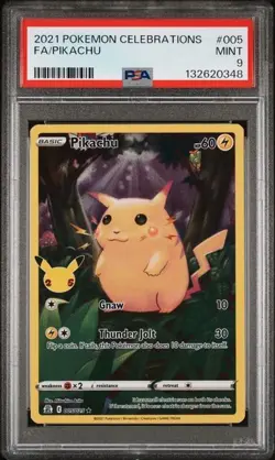 2021 Pokemon Celebrations 005/025 FA Pikachu PSA 9 - Image 1