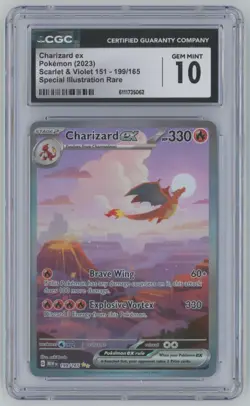 2023 Pokemon Scarlet & Violet 151 SIR Charizard ex CGC 10 Rare #199 A64 - Image 1