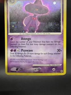 Pokemon TCG Mismagius 10/130 Diamond and Pearl Holo Rare w Swirl - Damaged - Image 4