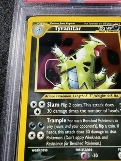🌀2001 POKEMON NEO DISCOVERY #12 TYRANITAR-HOLO PSA 8 🌀SWIRL🌀 - Image 3