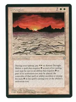 Magic the Gathering Ice Age Drought MTG White NM - Image 1