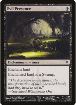 Evil Presence New Phyrexia Foil Holo - MTG Magic the Gathering - NM - Image 1