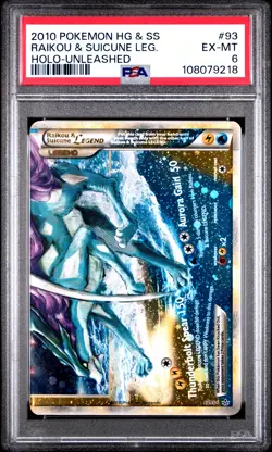 2010 POKEMON HEARTGOLD & SOULSILVER UNLEASHED RAIKOU & SUICUNE LEGEND-HOLO PSA 6 - Image 1