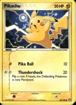 Pikachu 60/106 Common EX Emerald Pokemon - Image 1