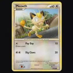 Meowth 75/123 HeartGold & SoulSilver Common Pokemon TCG LP - Image 1