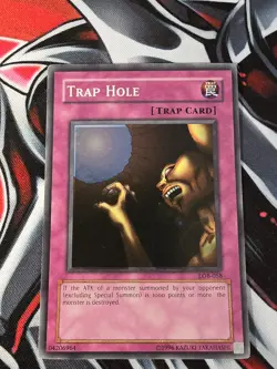 Yugioh! Trap Hole LOB-058 Super Rare, Unlimited LP - Image 1