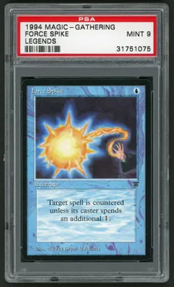 1994 MTG Magic the Gathering Card Legends Force Spike PSA 9 - Image 1
