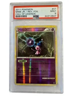 PSA MINT 9 - MIME JR. 2011 Call of Legends Reverse Holo Foil Card - 47/95 Pop 9 - Image 1