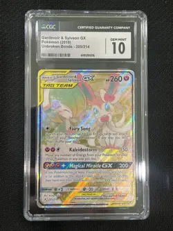 Pokemon TCG Gardevoir & Sylveon GX Full Holo Card 205/214 Unbroken Bonds GM 10 - Image 1