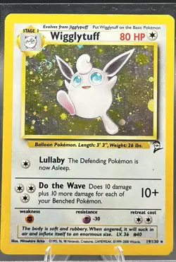 Pokemon TCG Wigglytuff Holo Rare Base 2 219/130 Card MP - Image 1