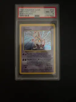 1999 Pokemon Shadowless Mewtwo Holo #10/102 PSA 8 - Image 1