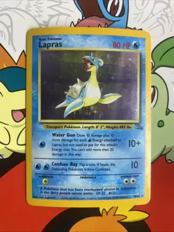 Pokemon TCG Lapras 10/62 Fossil Holo-MP - Image 1
