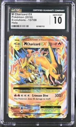 CGC 10 M CHARIZARD EX EVOLUTIONS HOLO 13 POKEMON GEM MINT - Image 1