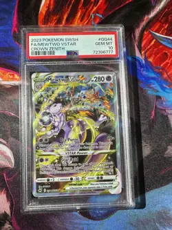 Mewtwo VStar GG44/GG70 Crown Zenith Alternate Art PSA 10 Gem Mint Pokemon TCG - Image 1