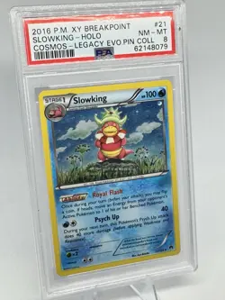 2016 Pokemon XY Breakpoint Card #21, Slowking Holo Cosmos Mint/ PSA 8 - Image 1